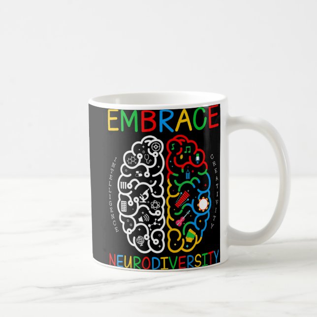 Autism Awareness Embrace Neurodiversity ADHD Auti Kaffemugg (Höger)
