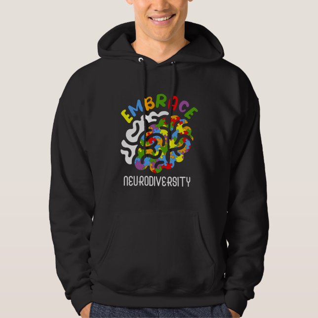 Autism Awareness Embrace Neurodiversity Autism Bra Hoodie (Framsida)