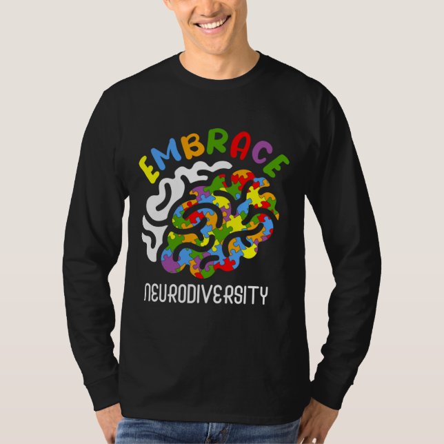 Autism Awareness Embrace Neurodiversity Autism Bra T Shirt (Framsida)