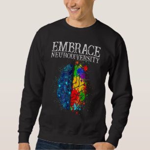 Autism Awareness Embrace Neurodiversity Brain Adhd Lång Ärmad Tröja