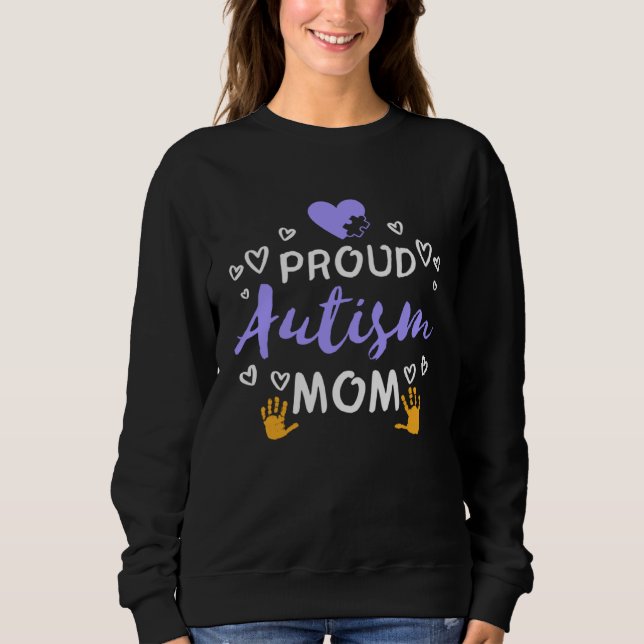 Autism Awareness Family Matching Apparel Proud Mom T Shirt (Framsida)