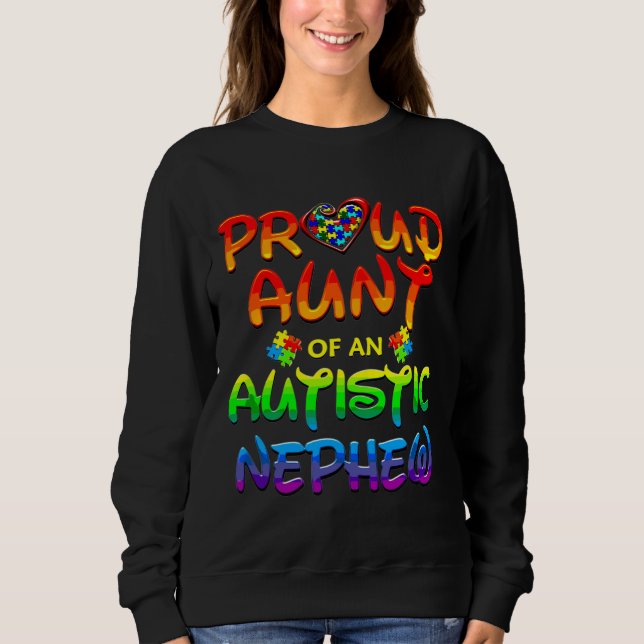 Autism Awareness Family Proud Moster of Autistic N T Shirt (Framsida)