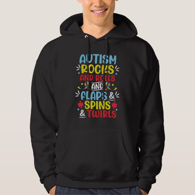 Autism Awareness Family Support Mom Autism Boys Gi Hoodie (Framsida)