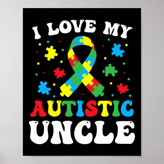 Autism Awareness farbror I Kärlek Min autistiska f Poster (Framsidan)