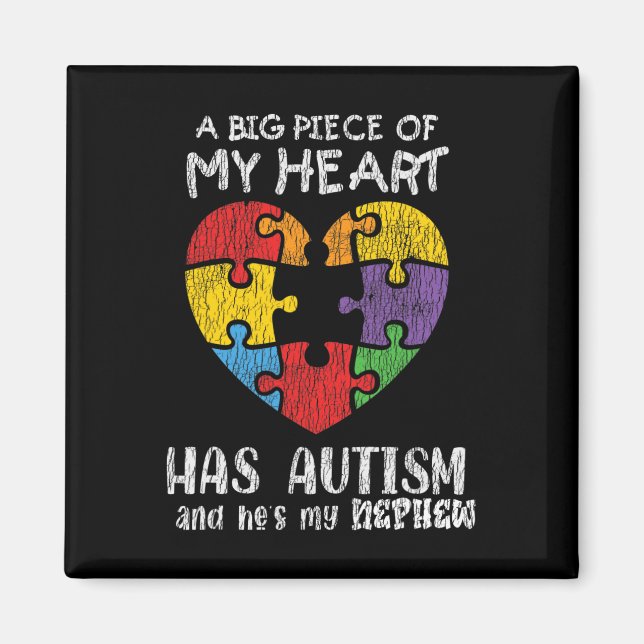 Autism Awareness farbror Moster Family Autistic Ki Magnet (Framsidan)