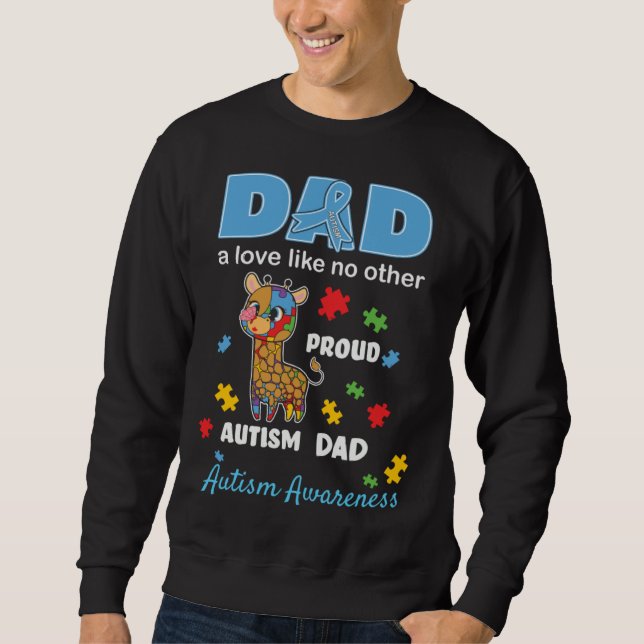 Autism Awareness Father Love Proud Autism Son Dad  Lång Ärmad Tröja (Framsida)