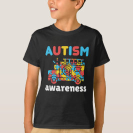 Autism Awareness Firefighter Fire Lastbil Puzzle T Shirt