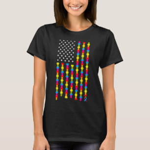Autism Awareness Flagga Usa T Shirt