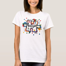 Autism Awareness Floral Puzzle Piece Dignity Inclu T Shirt
