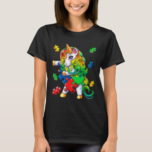 Autism Awareness Flossing Unicorn Puzzle Biet Gif T Shirt