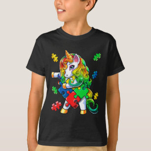 Autism Awareness Flossing Unicorn Puzzle Biet Gif T Shirt