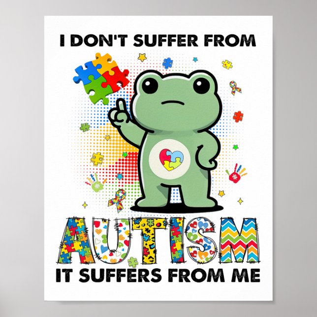 Autism Awareness Funny Frog Meme Autism Support Poster (Framsidan)