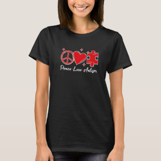 Autism Awareness Funny Peace Kärlek Puzzle Kids Bo T Shirt