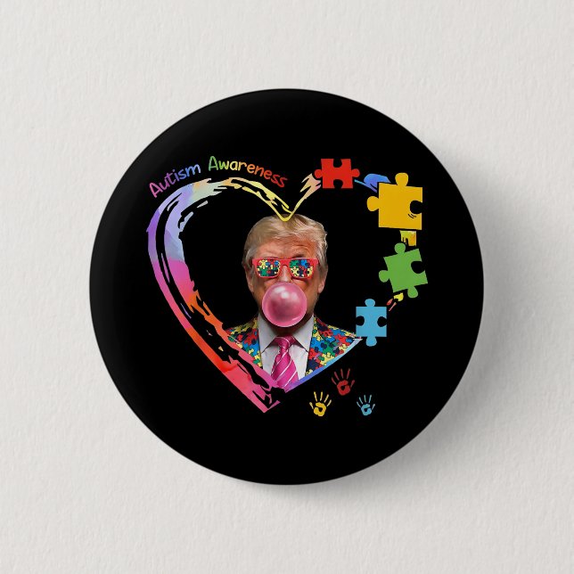 Autism Awareness Funny Trump Support Autistic US F Knapp (Framsida)