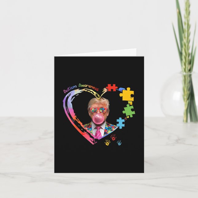 Autism Awareness Funny Trump Support Autistic US F Kort (Framsida)