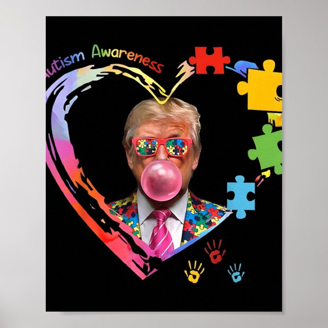 Autism Awareness Funny Trump Support Autistic US F Poster (Framsidan)