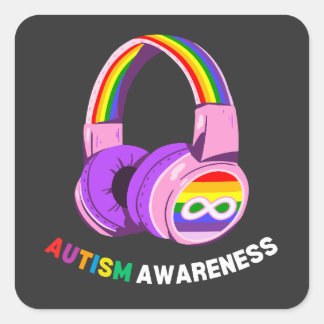 Autism Awareness Fyrkantigt Klistermärke