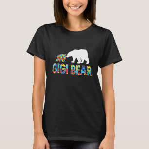 Autism Awareness Gigi Bear Puzzle Support Autistic T Shirt