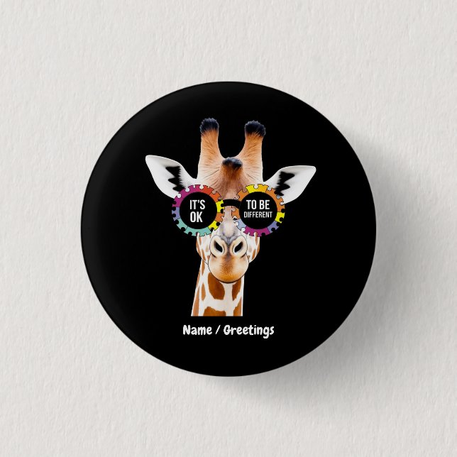 Autism Awareness Giraffe Det är okej att vara anno Knapp (Framsida)