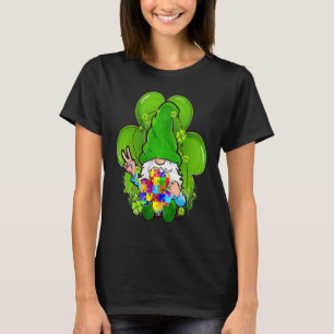 Autism Awareness Gnomes Shamrock St patricks day K T Shirt