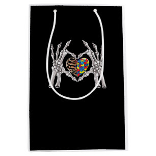 Autism Awareness Gothic Skull Hand Autism Puzzle P