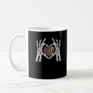 Autism Awareness Gothic Skull Hand Autism Puzzle P Kaffemugg