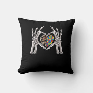 Autism Awareness Gothic Skull Hand Autism Puzzle P Kudde