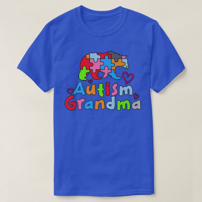 Autism Awareness Grandma Bear Premium T Shirt (Design framsida)