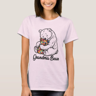 Autism Awareness Grandma Bear | Puzzle Piece Love  T Shirt
