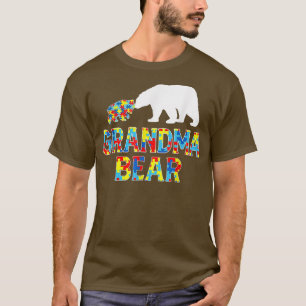 Autism Awareness Grandma Bear Puzzle Support Autis T Shirt