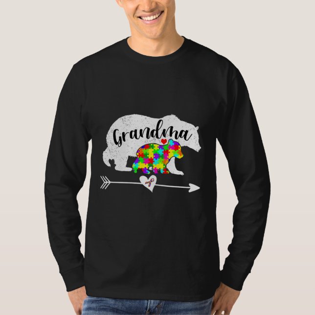 Autism Awareness Grandma Bear Support Autistic Adu T Shirt (Framsida)