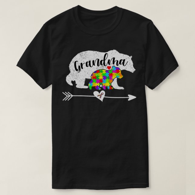 Autism Awareness Grandma Bear Support Autistic Adu T Shirt (Design framsida)