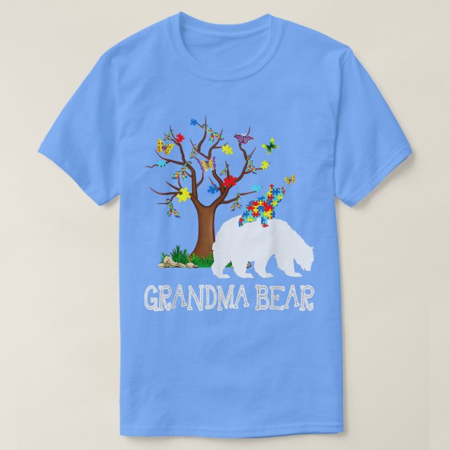Autism Awareness Grandma Bear Support Autistic Adu T Shirt (Design framsida)
