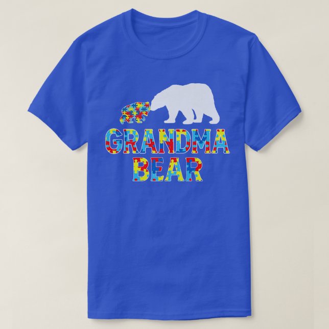 Autism Awareness Grandma Bear Support Autistic Pre T Shirt (Design framsida)
