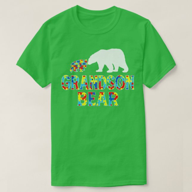Autism Awareness Grandson Bear Support Autistic Pr T Shirt (Design framsida)