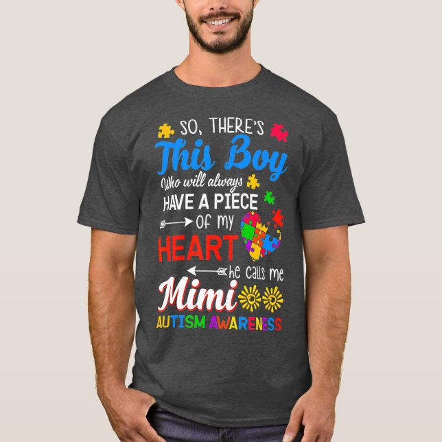 Autism Awareness Grandson Grandma Mimi Gift T Shirt (Framsida)