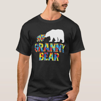 Autism Awareness Granny Bear Puzzle Support Autist T Shirt