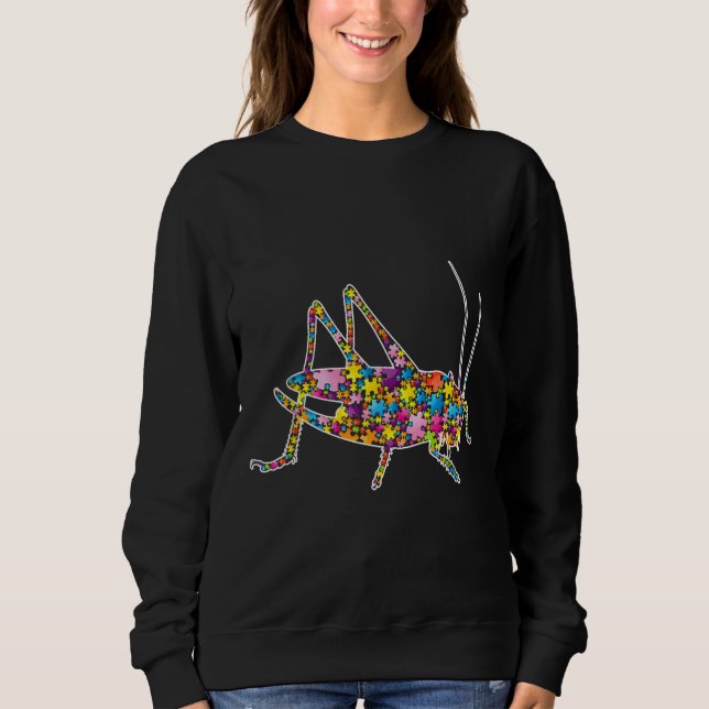 Autism Awareness Grashopper Animals Puzzle T Shirt (Framsida)