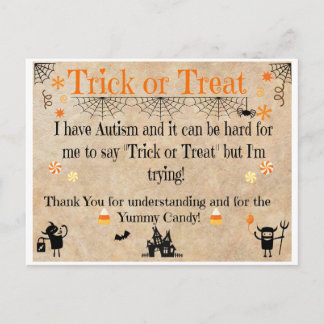 Autism Awareness Halloween Cards Vykort