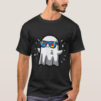 Autism Awareness Halloween Ghost Puzzle Autistic F T Shirt