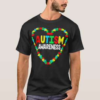 Autism Awareness Heart Puzzle Biet Support Autist T Shirt