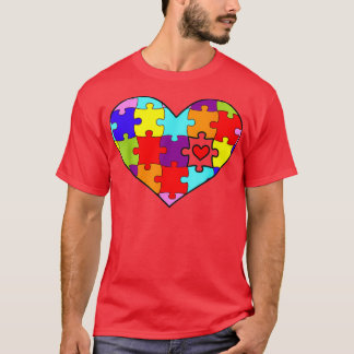 Autism Awareness Heart Puzzles Cute T Shirt
