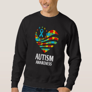 Autism Awareness Heart Support Autistic Monty Kid Lång Ärmad Tröja