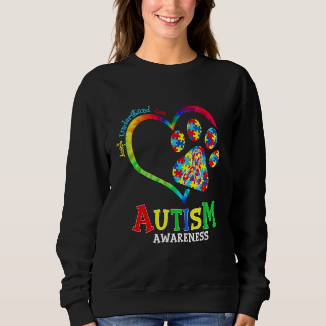 Autism Awareness Heart Tass Hund Support Autistic T Shirt (Framsida)
