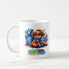 Autism Awareness Highland Cow Mugg