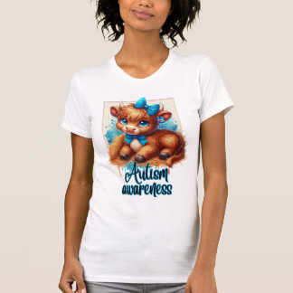Autism Awareness Highland Cow Shirt T
