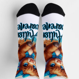 Autism Awareness Highland Cow Sockets Socks