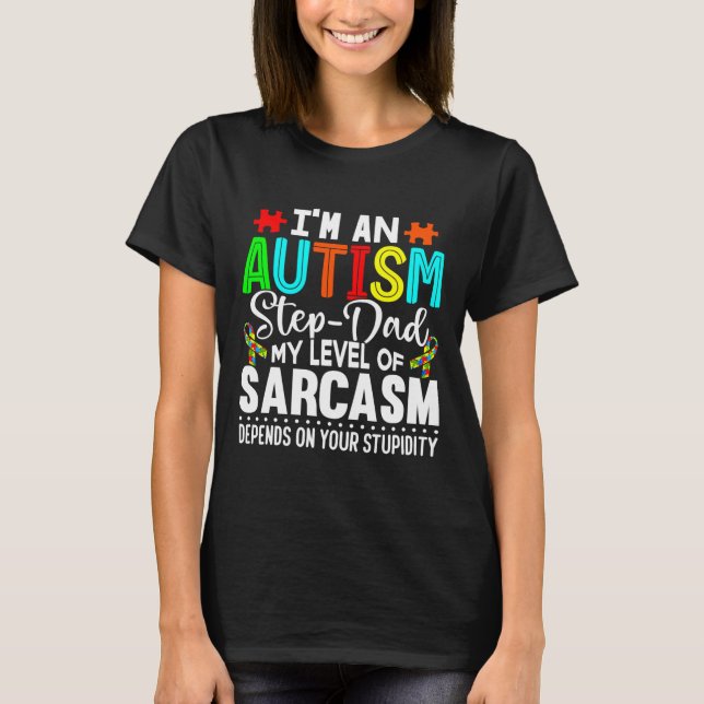 Autism Awareness I är ett autismsteg Pappa T Shirt (Framsida)