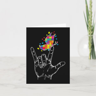 Autism Awareness I Kärlek Du ASL Hand Sign Languag Kort