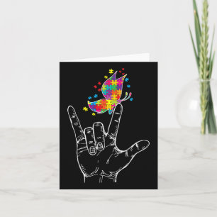 Autism Awareness I Kärlek du Asl Hand Sign Languag Kort